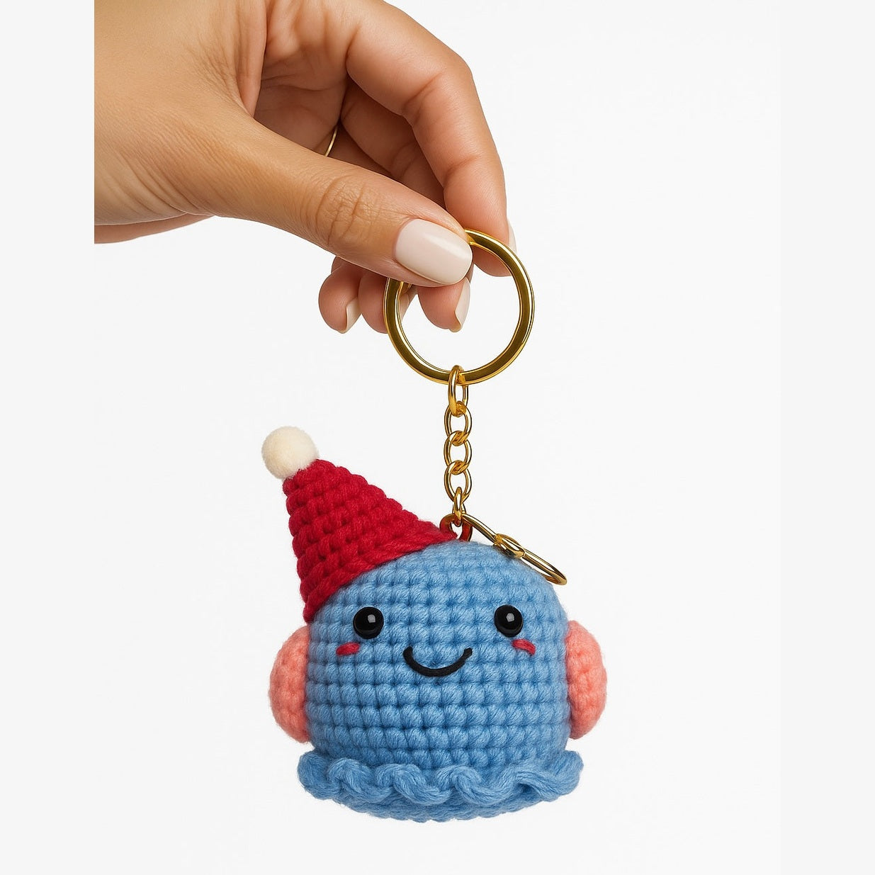 SOE Handmade Crochet Christmas Keychain – Santa Gnome Bag Charm