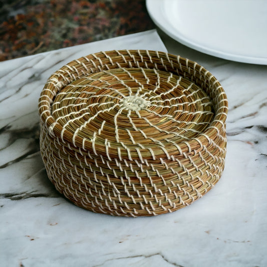 SOE Pine-needle Coaster Set: Set of 6 coasters- Handwoven by SHG