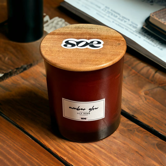 SOE Amber Glow (LILY ROSE): Glass Jar Lid Candles