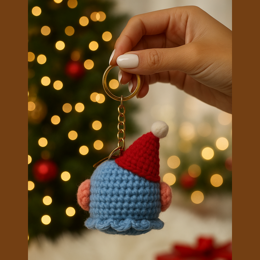 SOE Handmade Crochet Christmas Keychain – Santa Gnome Bag Charm