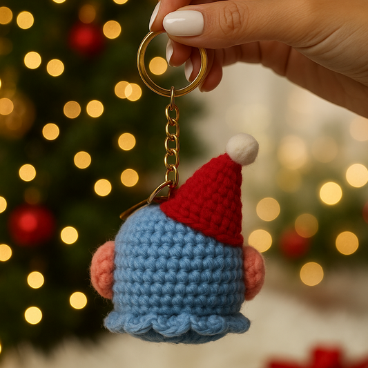 SOE Handmade Crochet Christmas Keychain – Santa Gnome Bag Charm