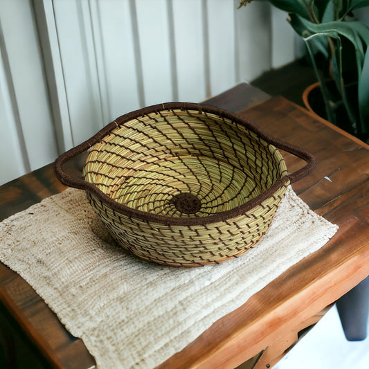 SOE Pine-needle Brown Basket: Handwoven by SHG