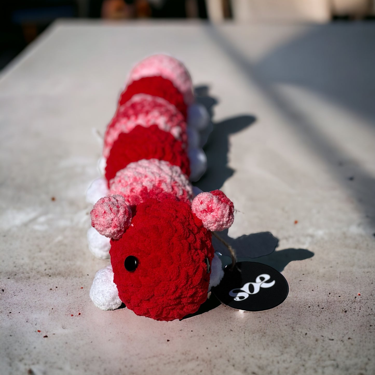 SOE Crochet Caterpillar: Hues of Red