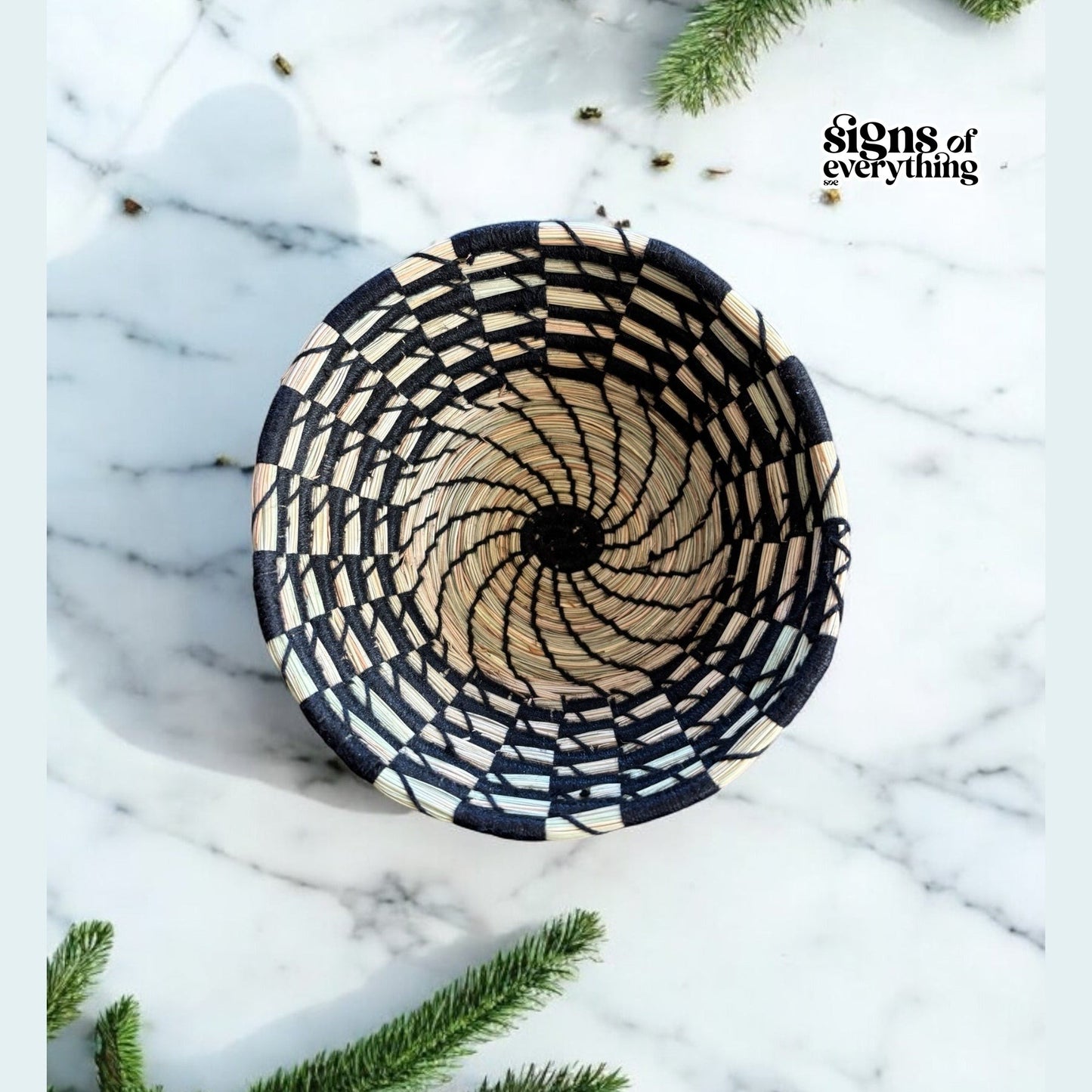 SOE Eco Nest Pine Needle Bowl | Handcrafted Pine Needle Basket | Sustainable Himalayan Home Decor | Signs of Everything