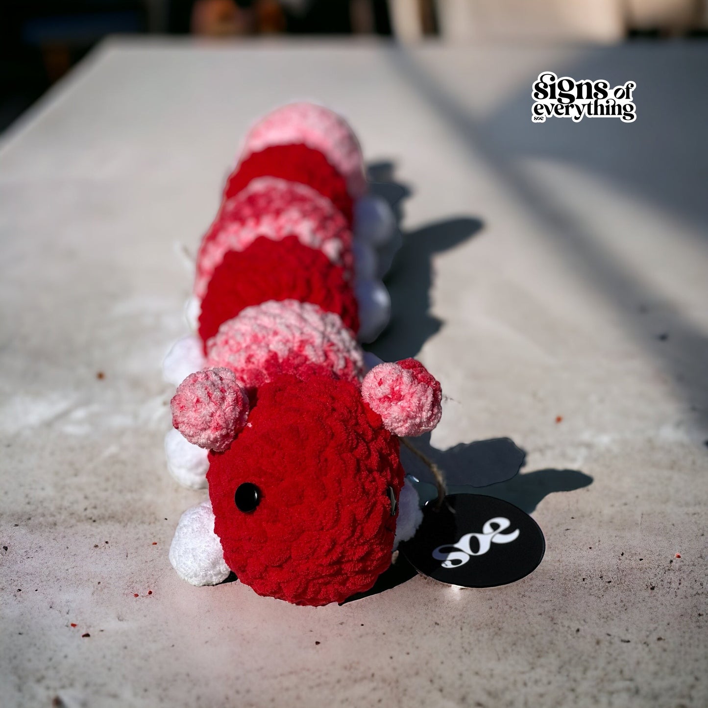 SOE Crochet Caterpillar: Hues of Red