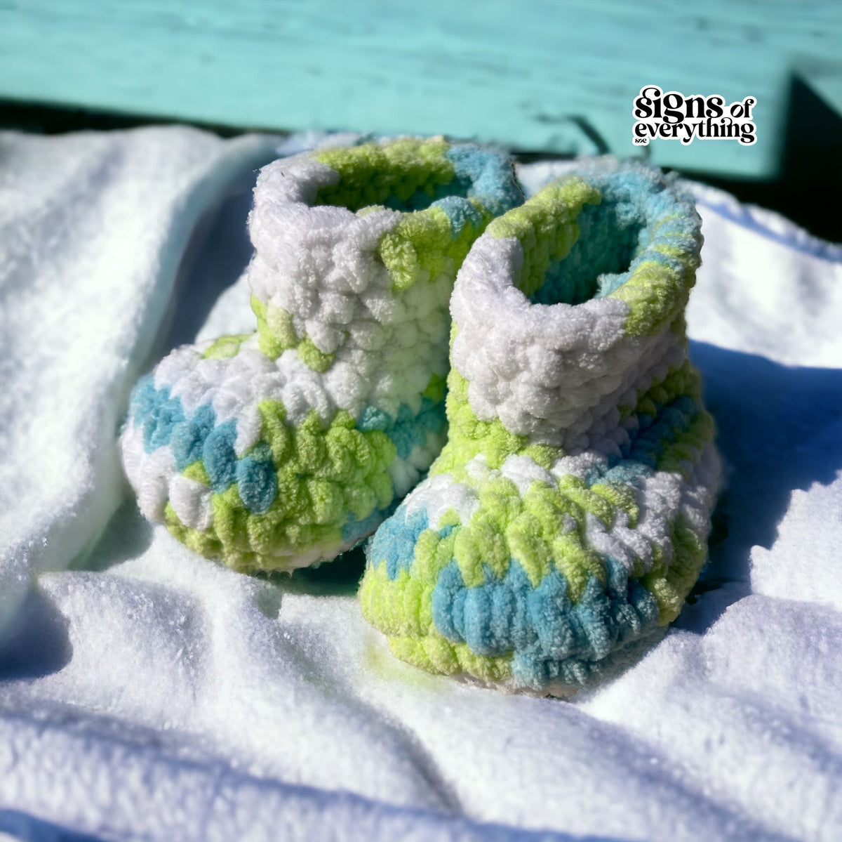 SOE Crochet Baby Booties Green 4