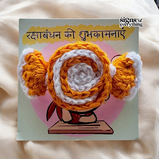 SOE Handmade Candy Crochet Rakhi (With Roli & Chawal)