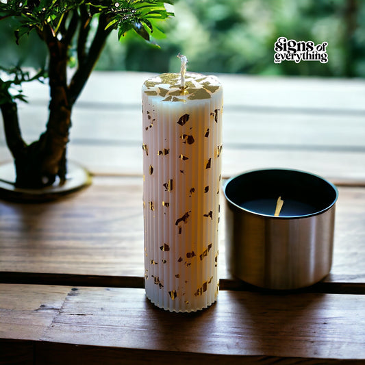 SOE Signature Pillar Gold Foil Candle