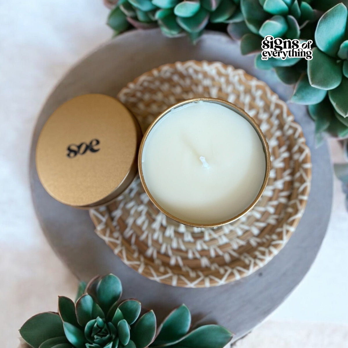 SOE Tindle Tin Soy Wax Candle (Fragrance: COCONUT VANILLA )