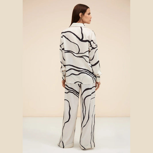 Black And White Organza Silk Premium Co-Ord Set