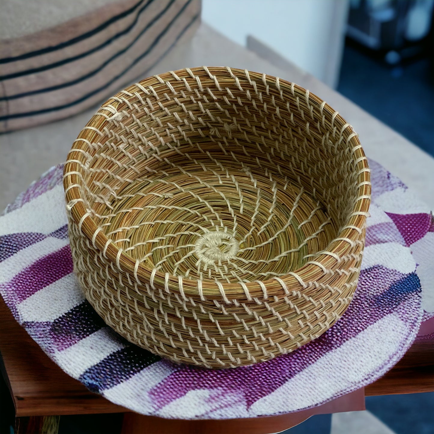 SOE Pine-needle Coaster Set: Set of 6 coasters- Handwoven by SHG