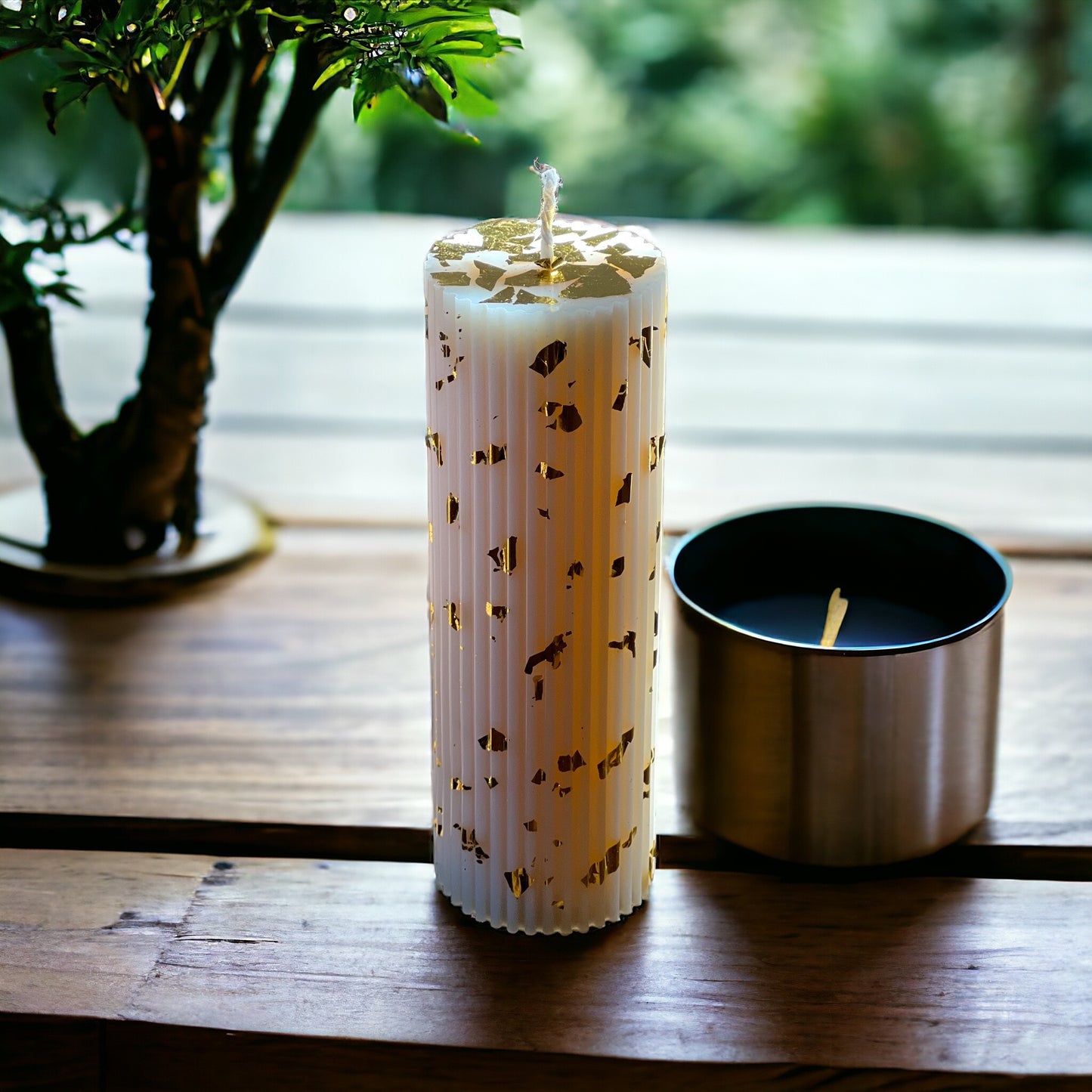 SOE Signature Pillar Gold Foil Candle