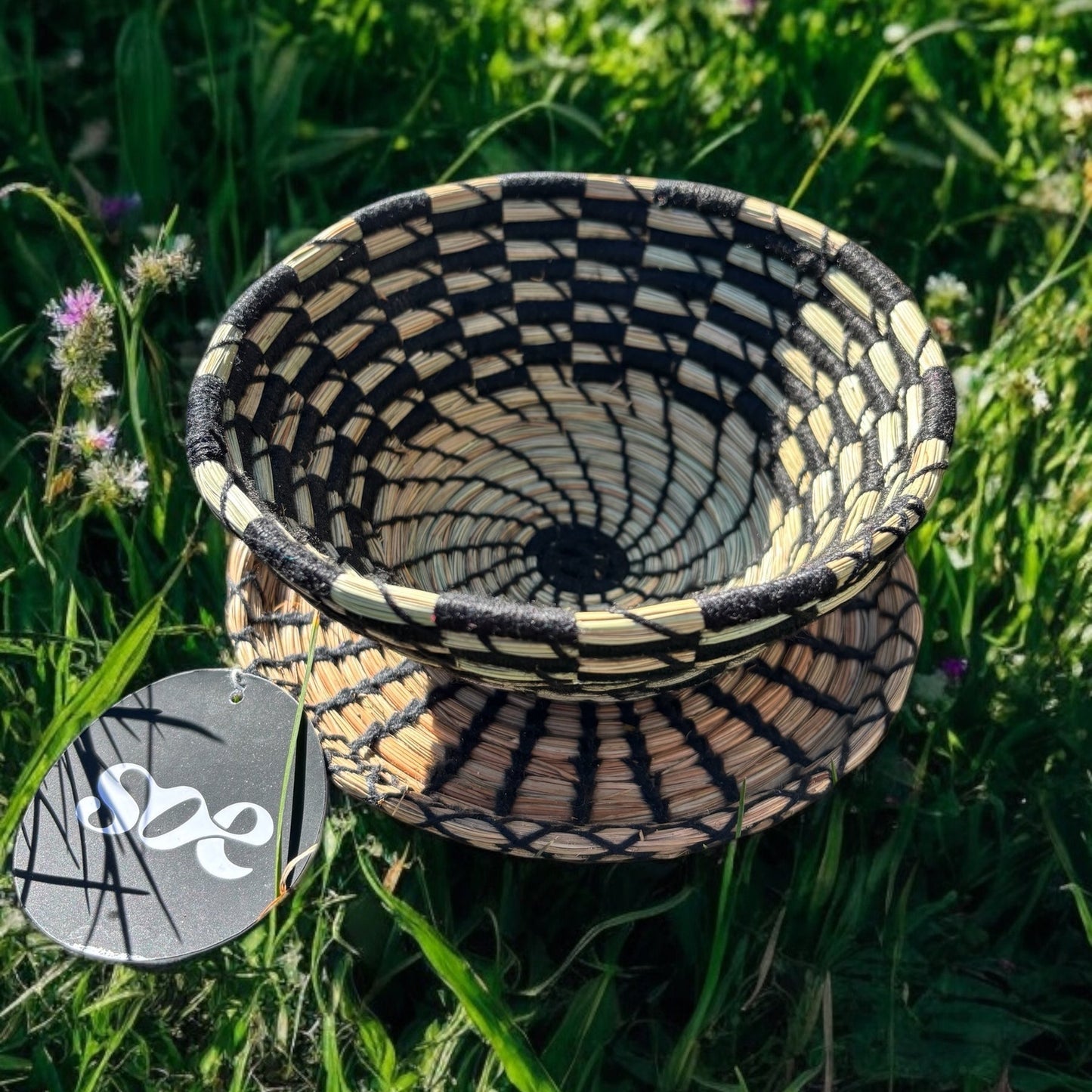 Eco Nest Bowl & Tray: Handcrafted Pine-needle Bowl Set