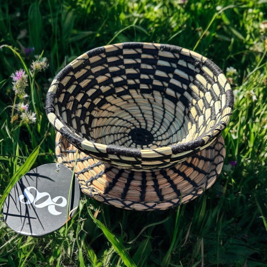 Eco Nest Bowl & Tray: Handcrafted Pine-needle Bowl Set