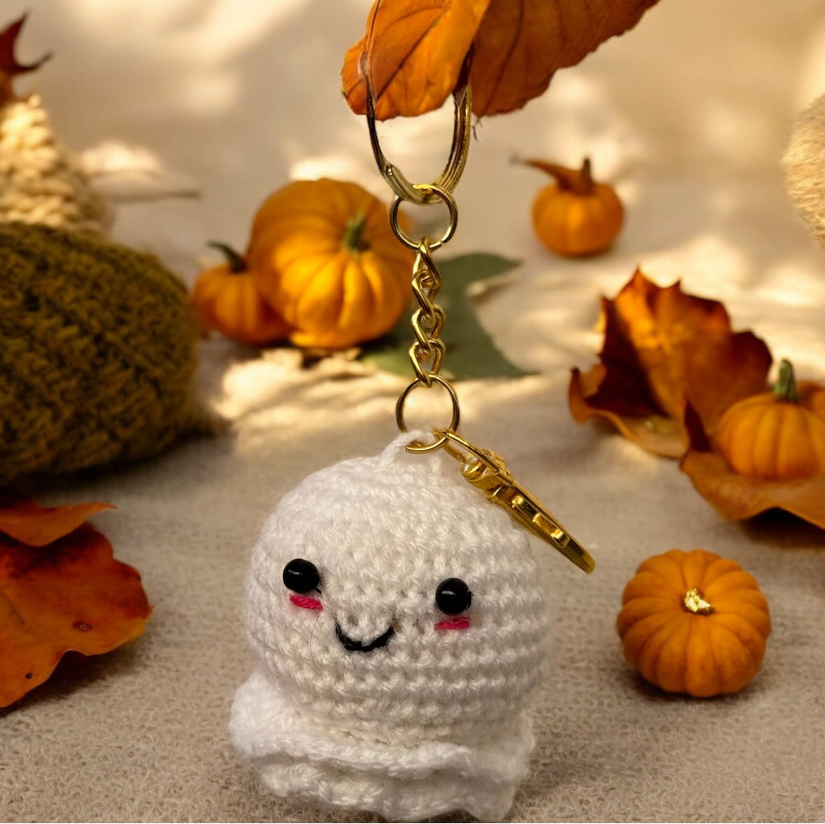 SOE Halloween Pumpkin & Ghost Crochet Keychain/ Bagcharm Combo