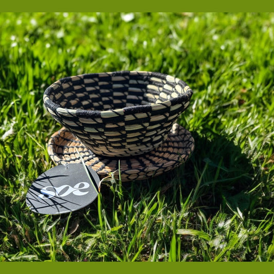 Eco Nest Bowl & Tray: Handcrafted Pine-needle Bowl Set