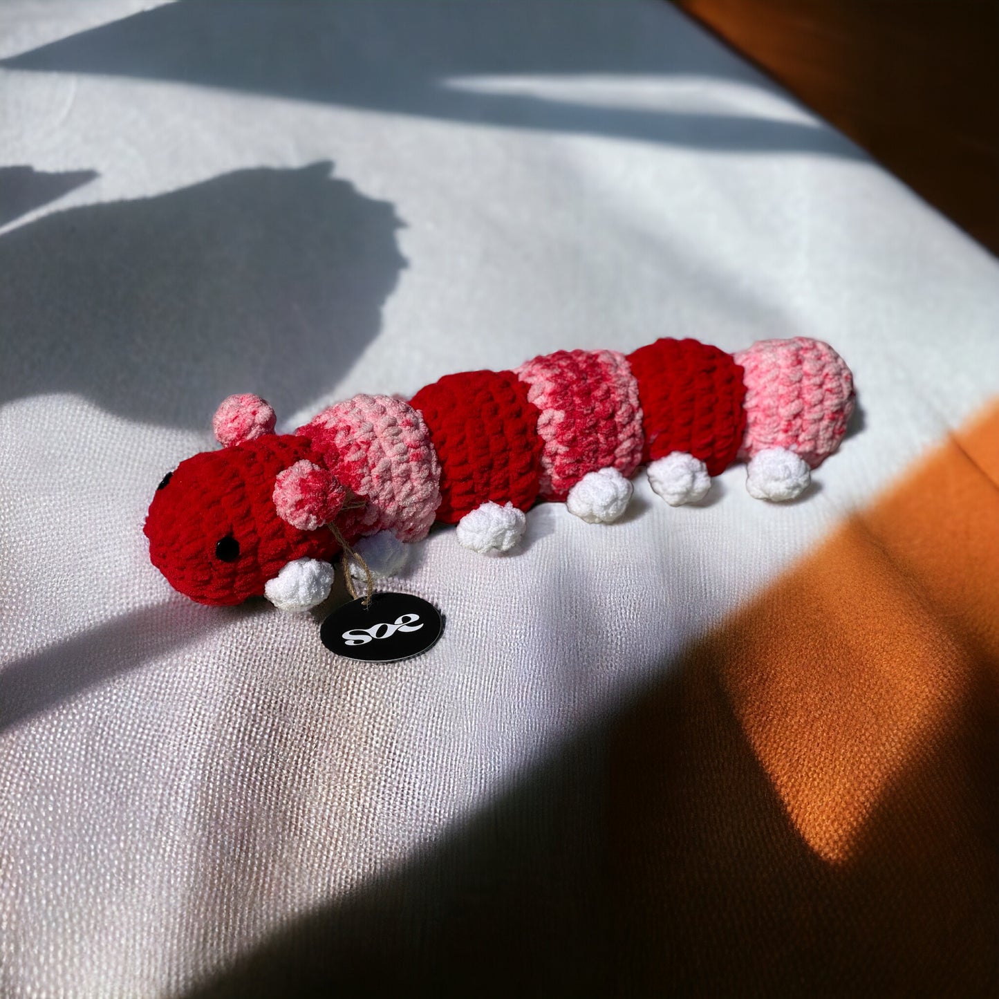 SOE Crochet Caterpillar: Hues of Red