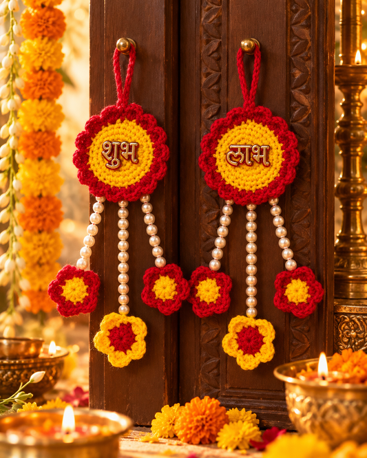 SOE Handmade Crochet Shubh Labh Diwali Toran - Door Hanging