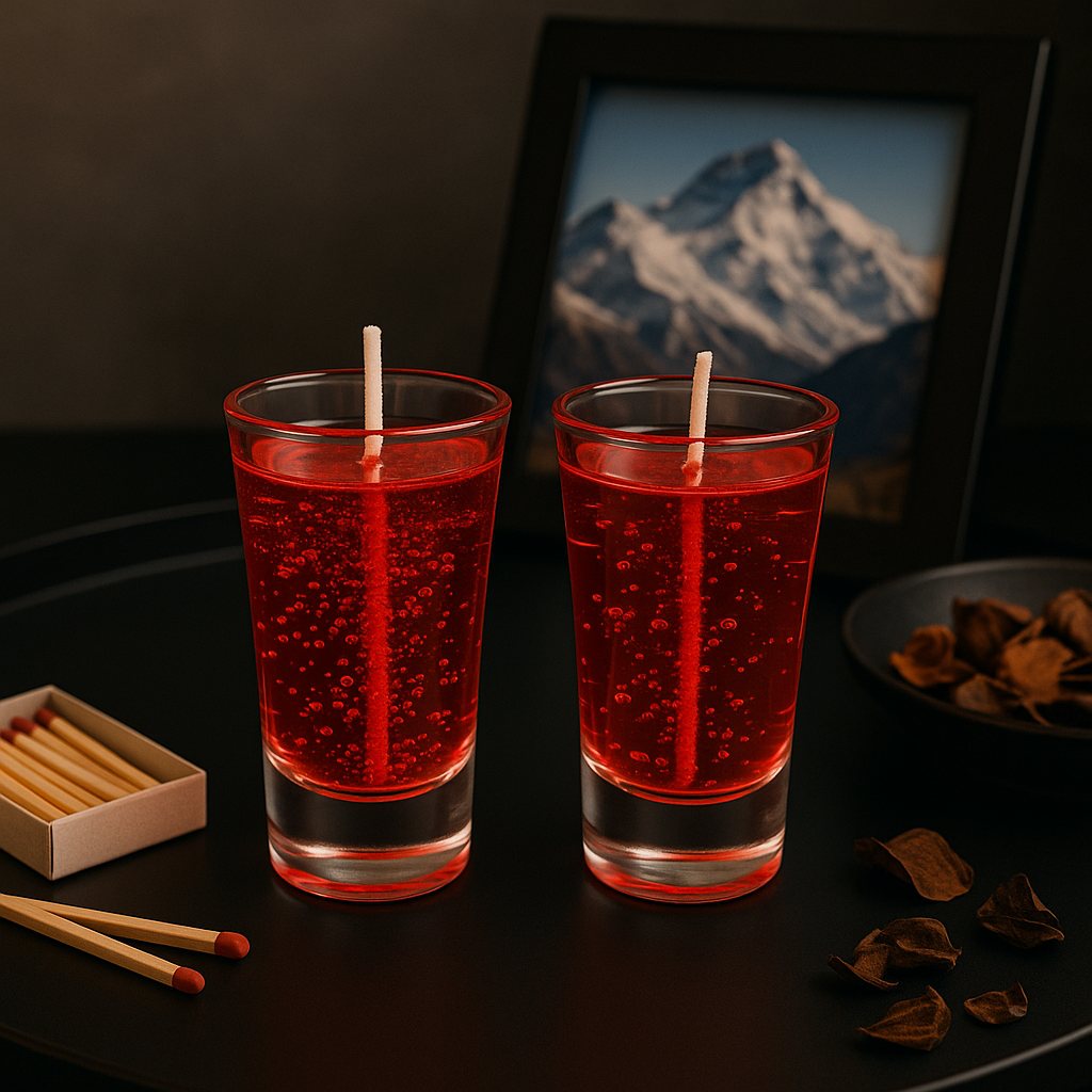 SOE Red Glow- Gel Glass Candles (set of 2)