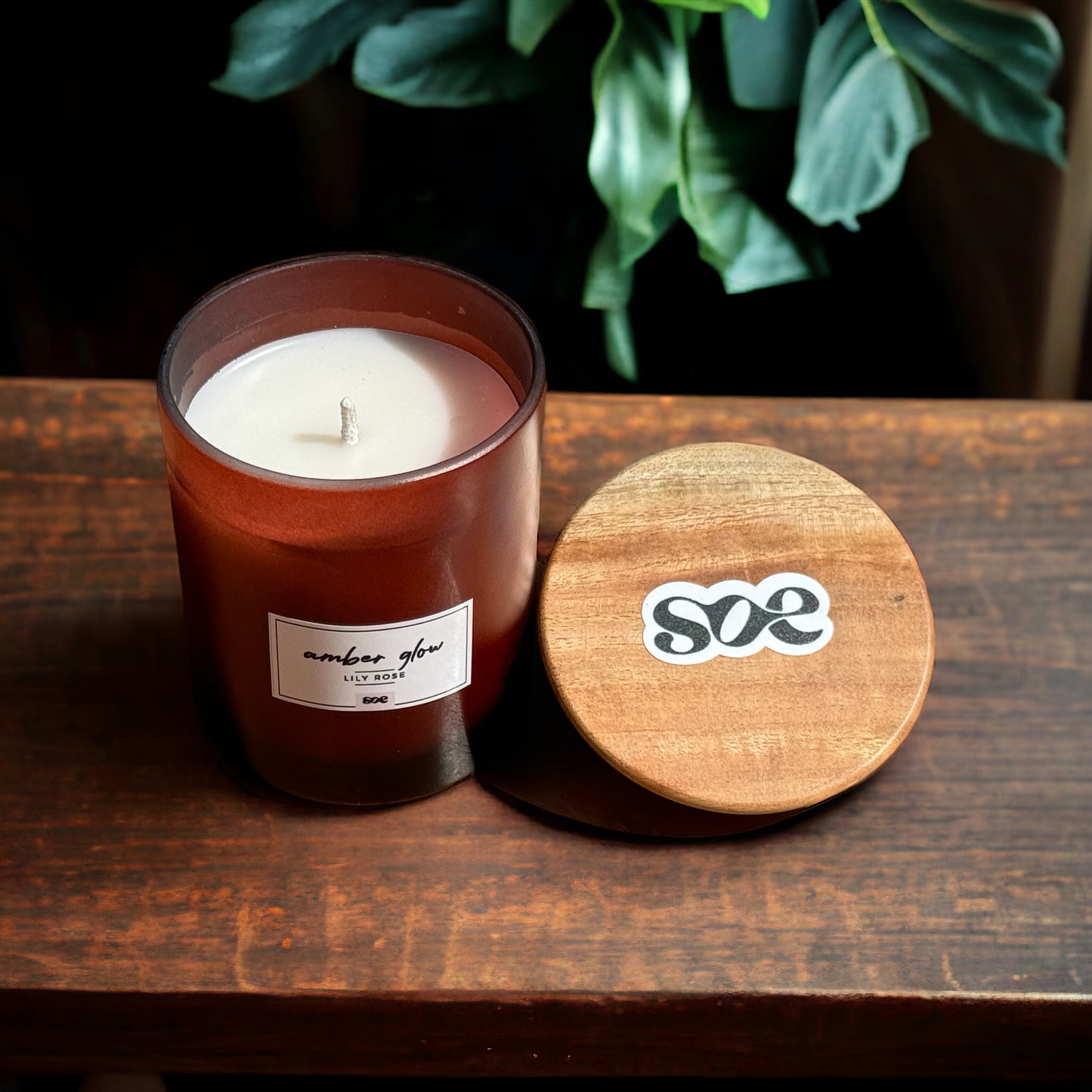 SOE Amber Glow (LILY ROSE): Glass Jar Lid Candles