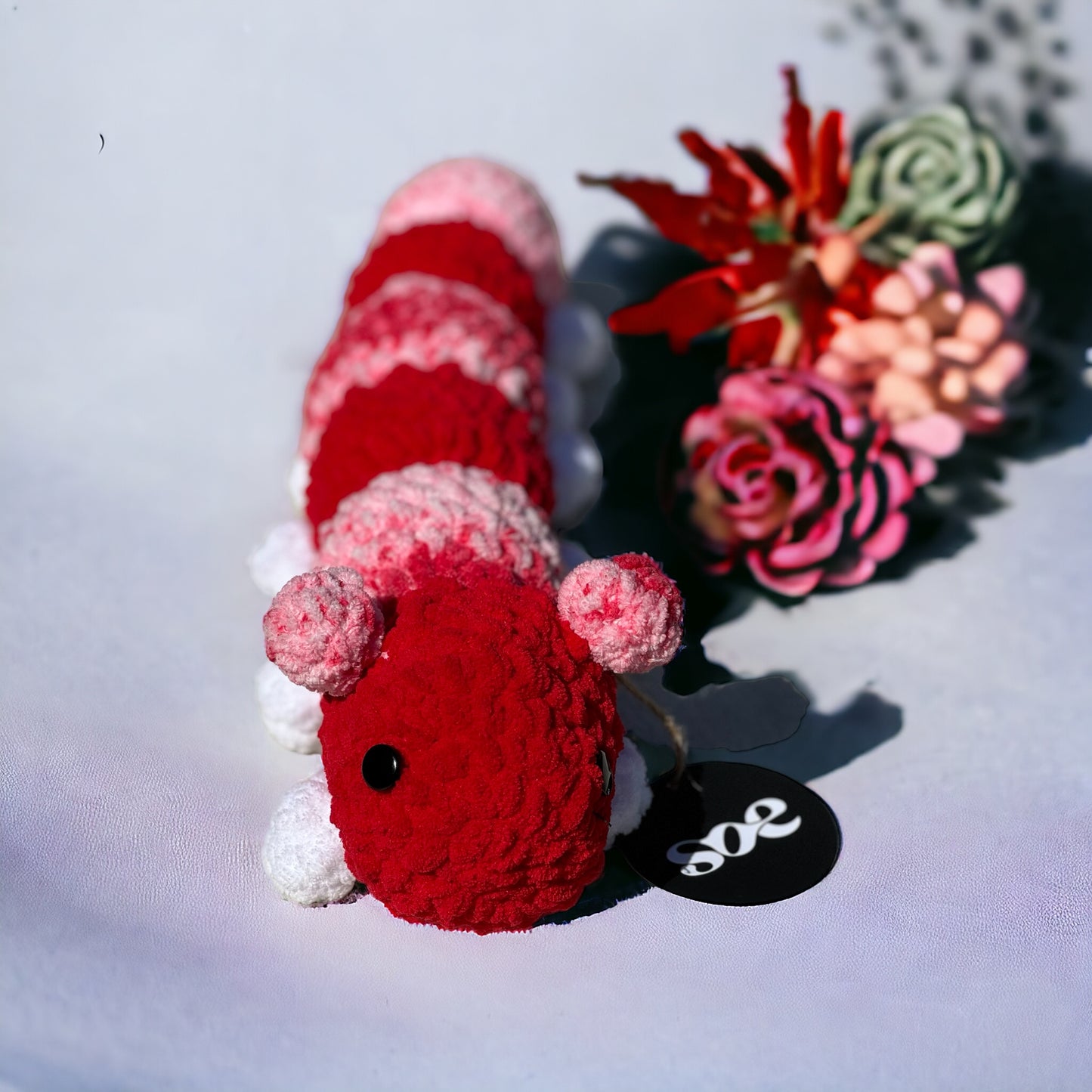 SOE Crochet Caterpillar: Hues of Red