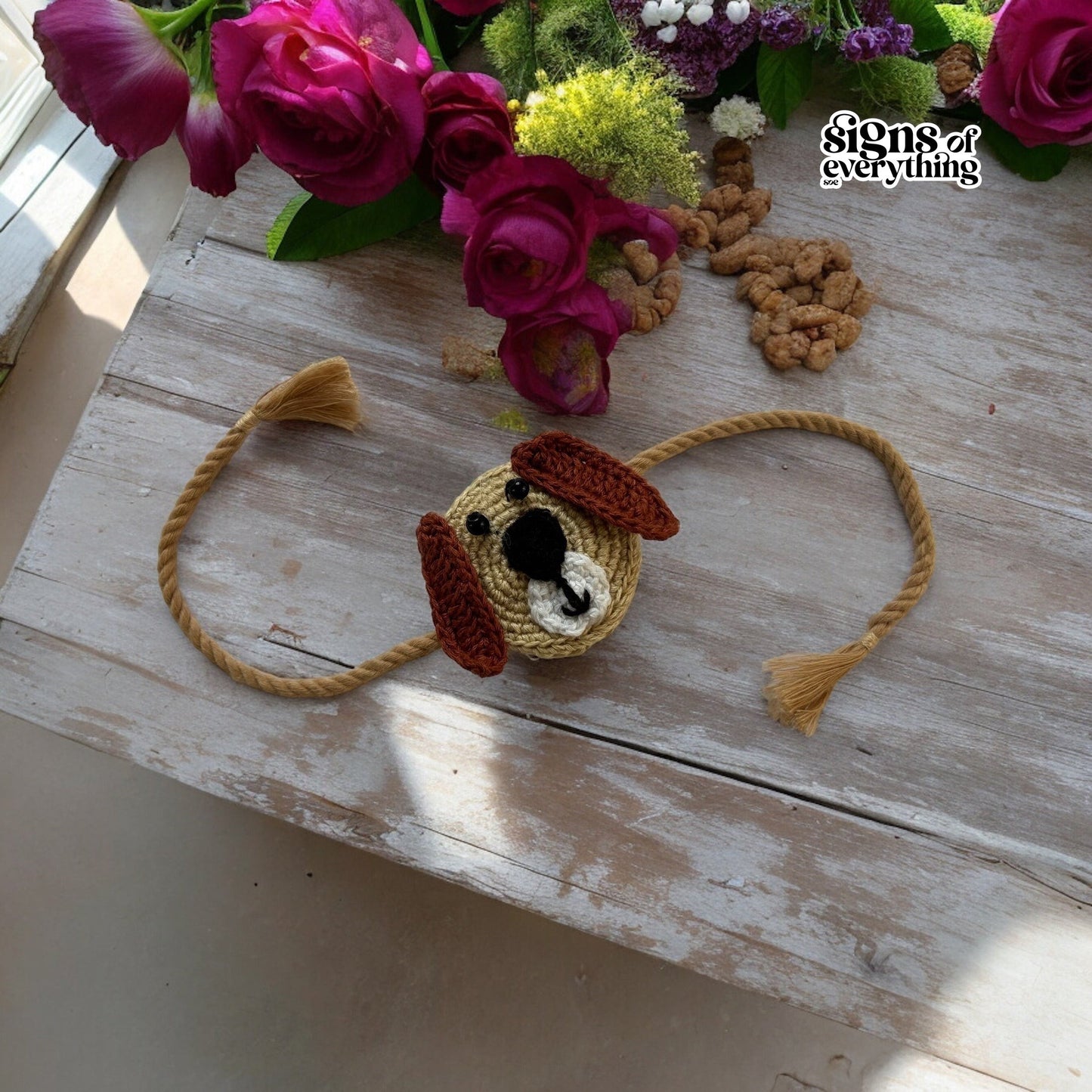 SOE Crochet Kids Rakhi: The Pup (with rice & tikka)