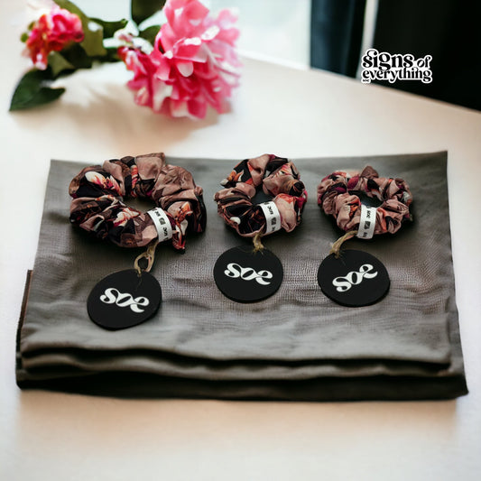 Debase English Rose Midnight Scrunchie: Set of 3 (Small, Medium & Large)