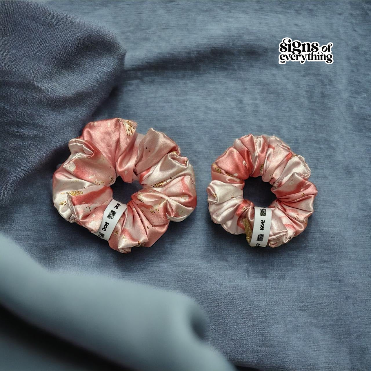Debase Salmon Scrunchie: Set of 2 ( Medium & Small )