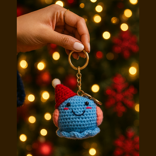 SOE Handmade Crochet Christmas Keychain – Santa Gnome Bag Charm