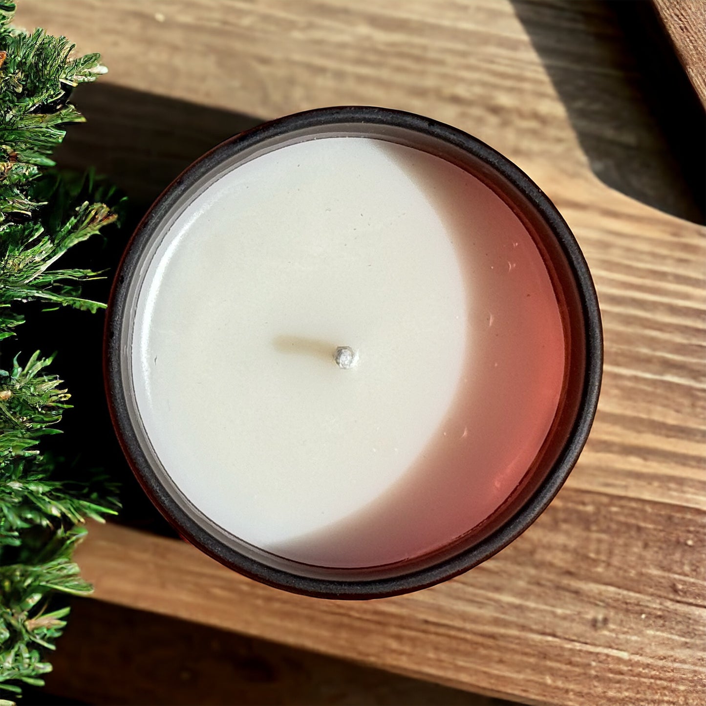 SOE Amber Glow (WOODY SPICE): Glass Jar Candles with Wooden Lid