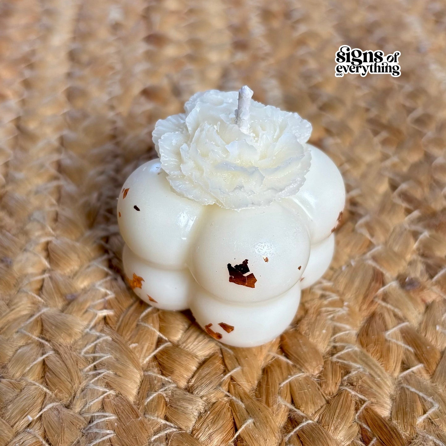 SOE Bubble Rose Candle: Set of 4 (Rose Gold & White) – Made with Soy Wax and Scented with Vanilla