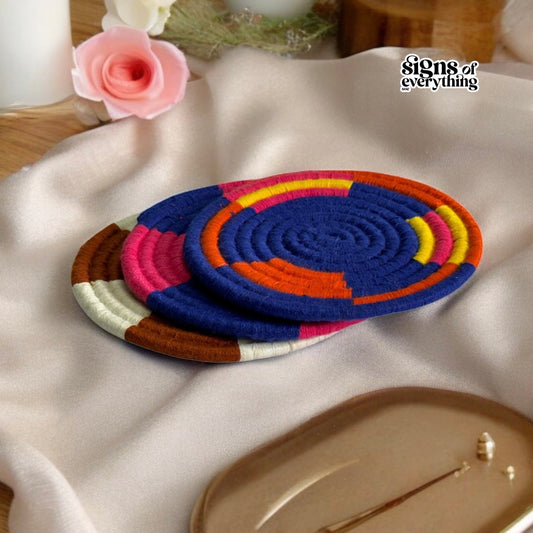 SOE Colourful Pine-needle Coasters: Set of 3