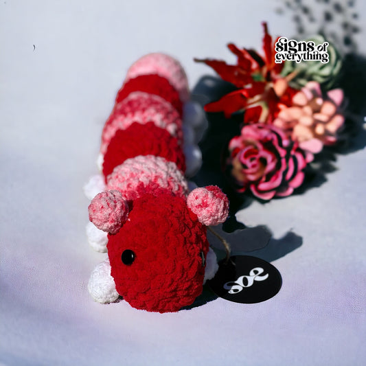 SOE Crochet Caterpillar: Hues of Red
