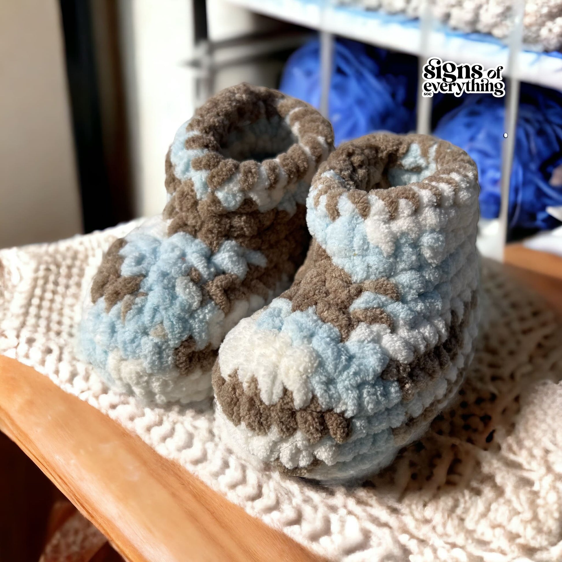 SOE Crochet Baby Booties Blue 2