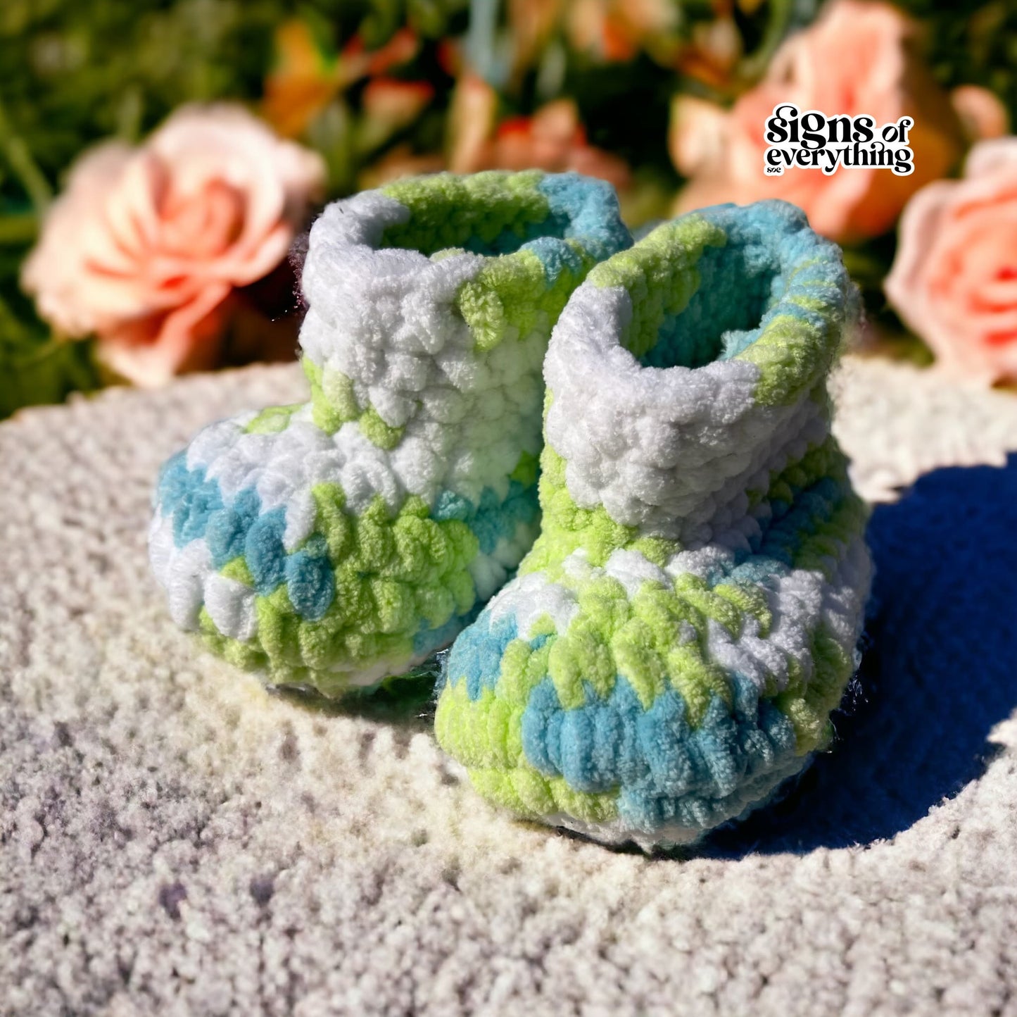 SOE Crochet Baby Booties Green 1