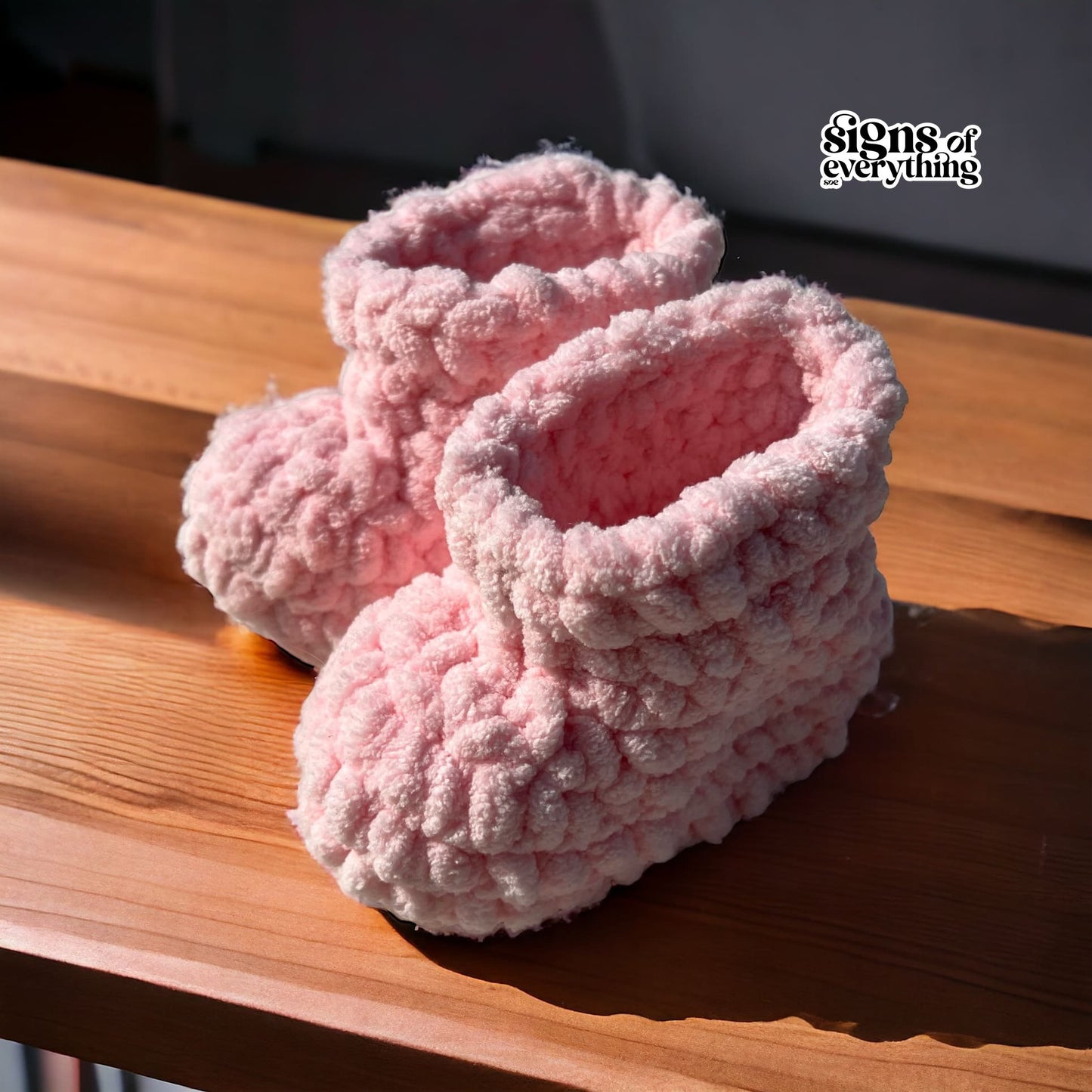 SOE Crochet Baby Booties PINK 2