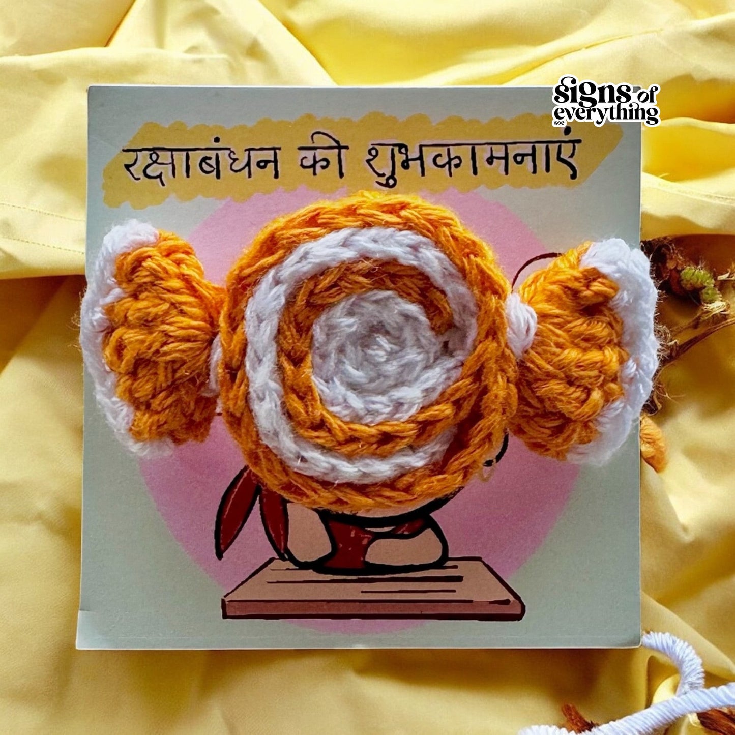 SOE Handmade Candy Crochet Rakhi (With Roli & Chawal)
