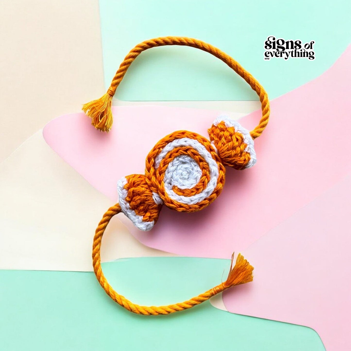 SOE Handmade Candy Crochet Rakhi (With Roli & Chawal)