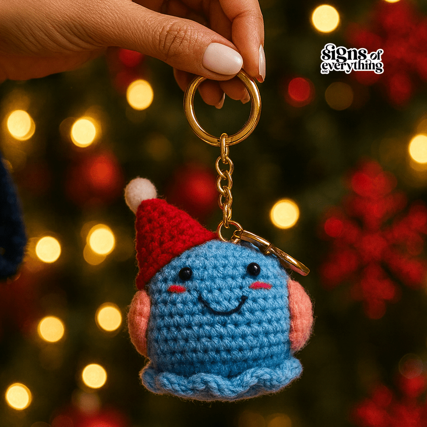 SOE Handmade Crochet Christmas Keychain – Santa Gnome Bag Charm