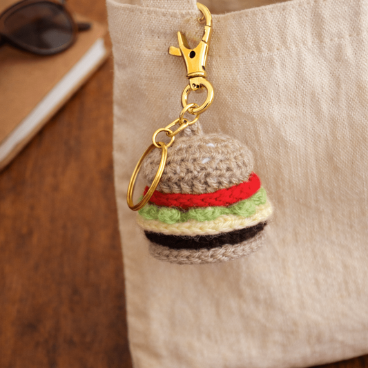 SOE Handmade Crochet Mini Burger Keychain/ Bagcharm