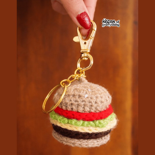 SOE Handmade Crochet Mini Burger Keychain/ Bagcharm