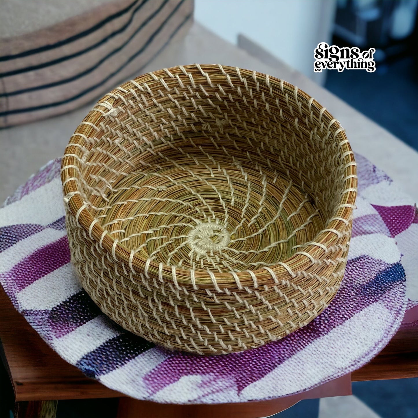 SOE Pine-needle Coaster Set: Set of 6 coasters- Handwoven by SHG
