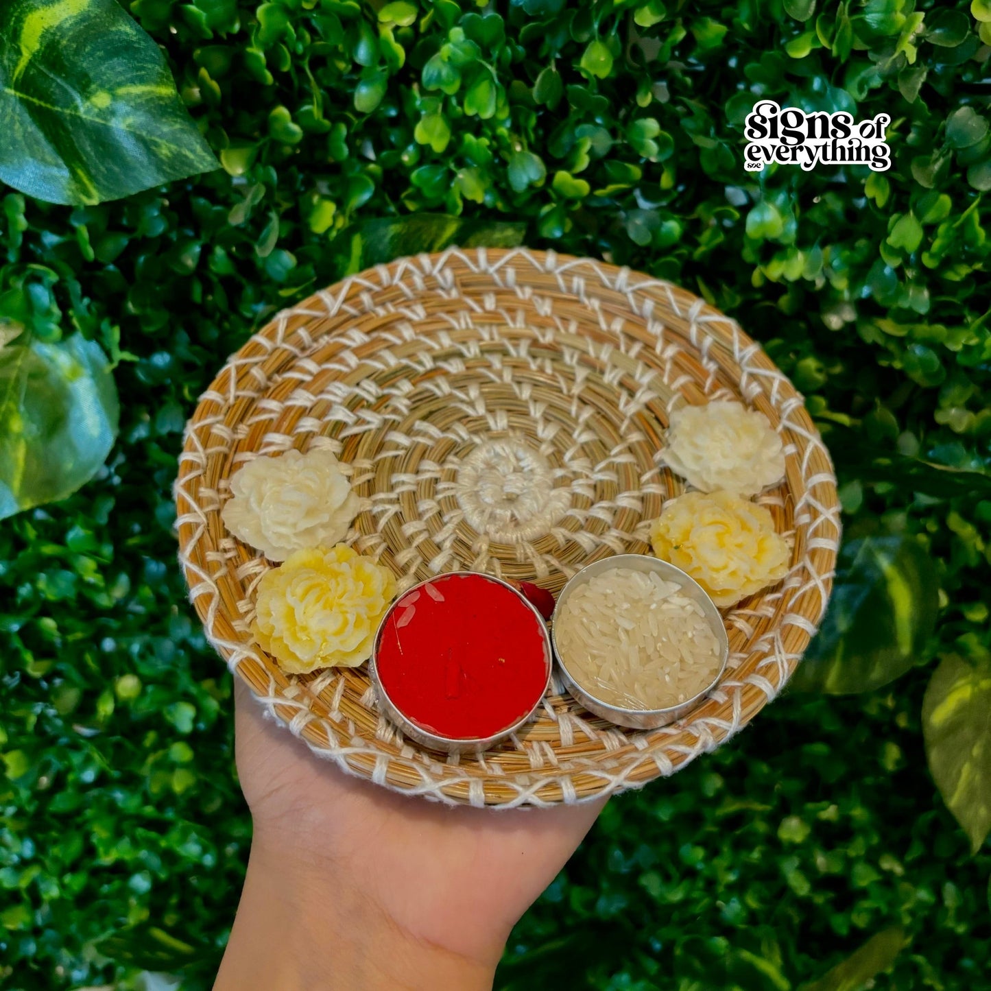 SOE Pine-needle Pooja Thali(plate): Rakshabandhan Pooja Plate