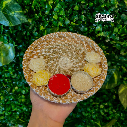 SOE Pine-needle Pooja Thali(plate): Rakshabandhan Pooja Plate