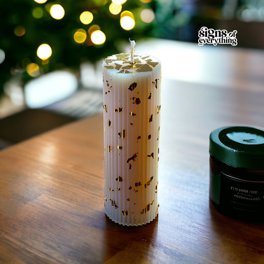 SOE Signature Pillar Gold Foil Candle