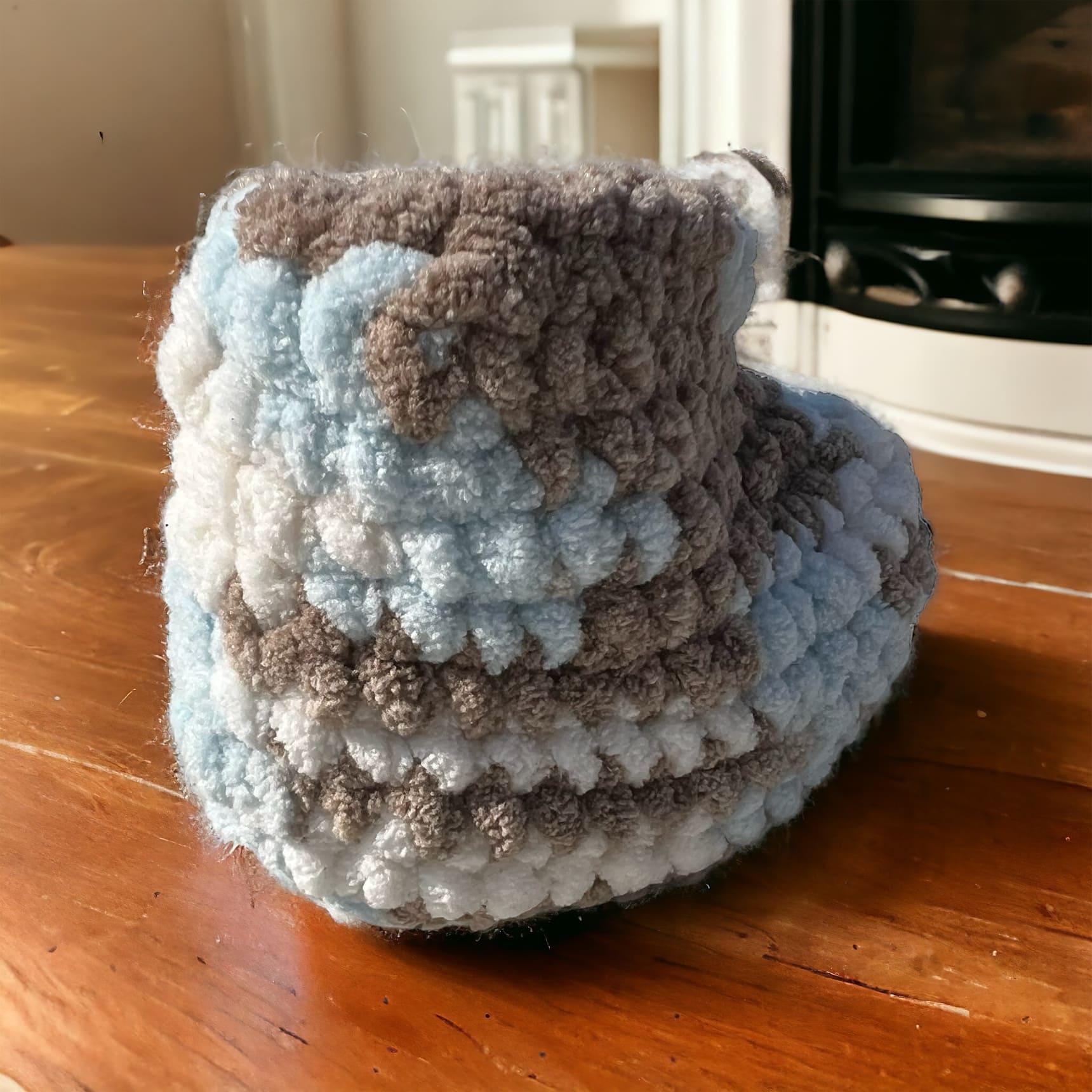 SOE Crochet Baby Booties Blue