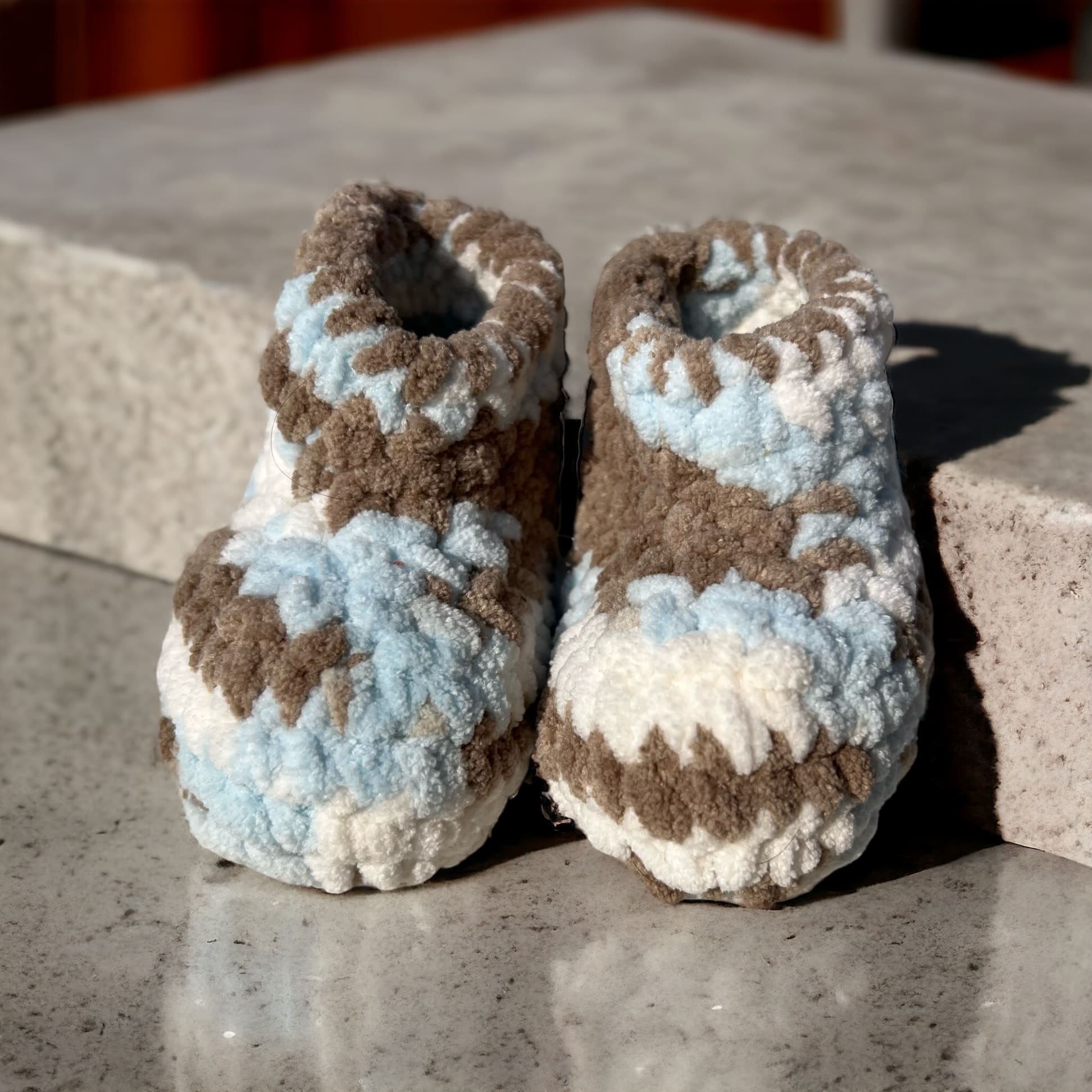SOE Crochet Baby Booties Blue 3