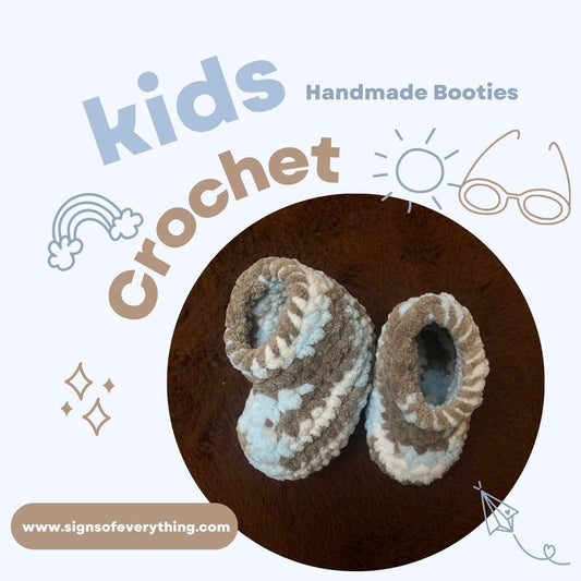 SOE Crochet Baby Booties Blue Poster