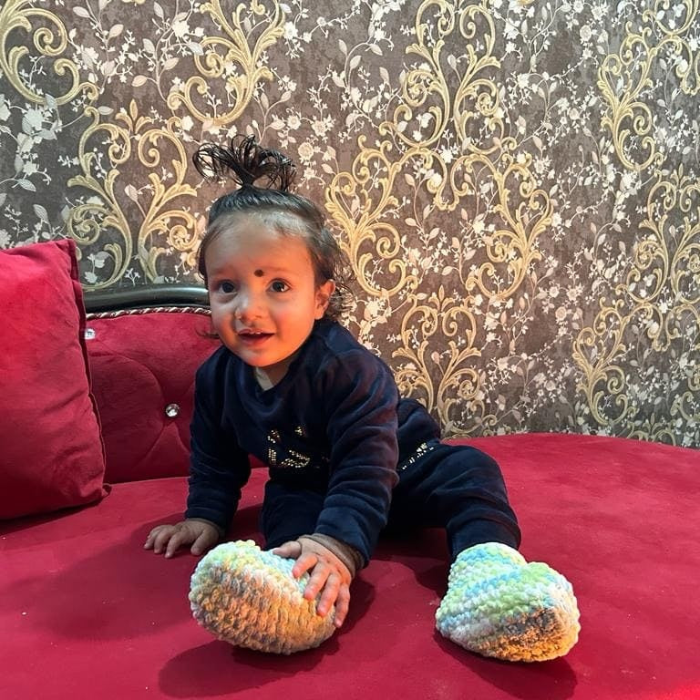 SOE Crochet Baby Booties Blue Poster Boy