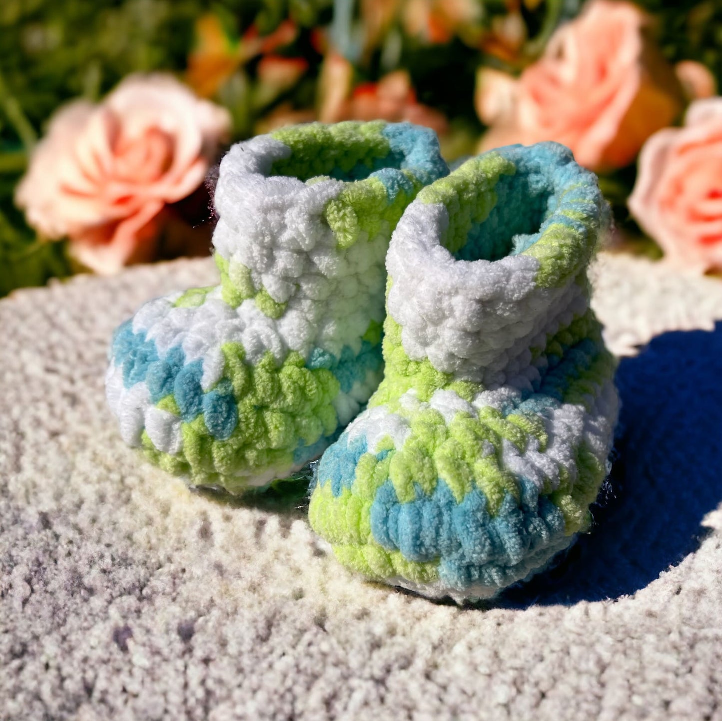 SOE Crochet Baby Booties Green 6